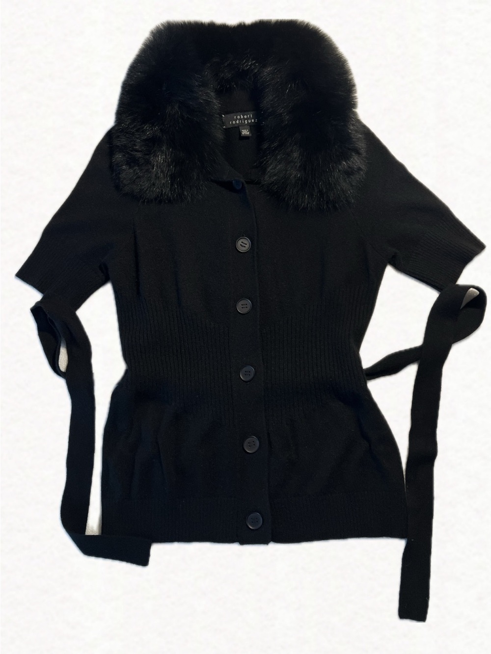 Robert Rodriguez 100% Cashmere Black Sleeved Vest Size L Excellent condition